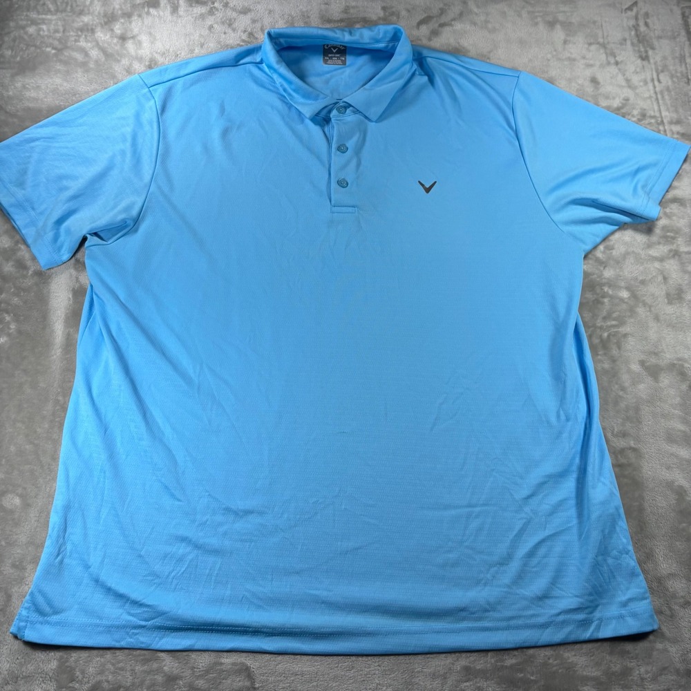 Callaway Opti-Dri Mens XXL Light Blue Short Sleeve Golf Polo Shirt MA6076